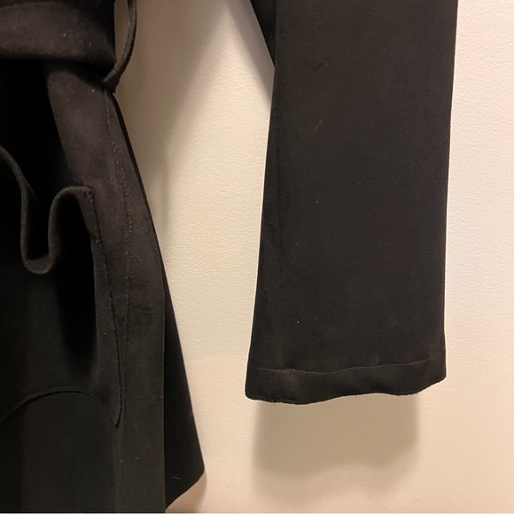 Zara Black Faux Suede Tie Front Jacket Size Medium - Picture 5 of 9